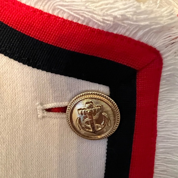 Crown & Ivy white with red and blue trim blazer. - Picture 2 of 5